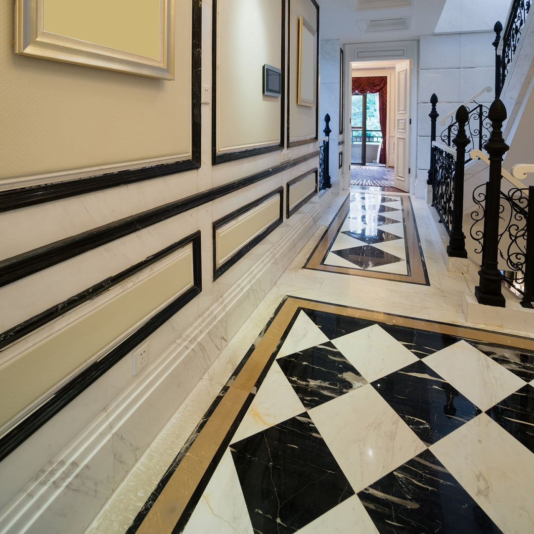 Nero Marquina Polished 18x18 Marble Tile