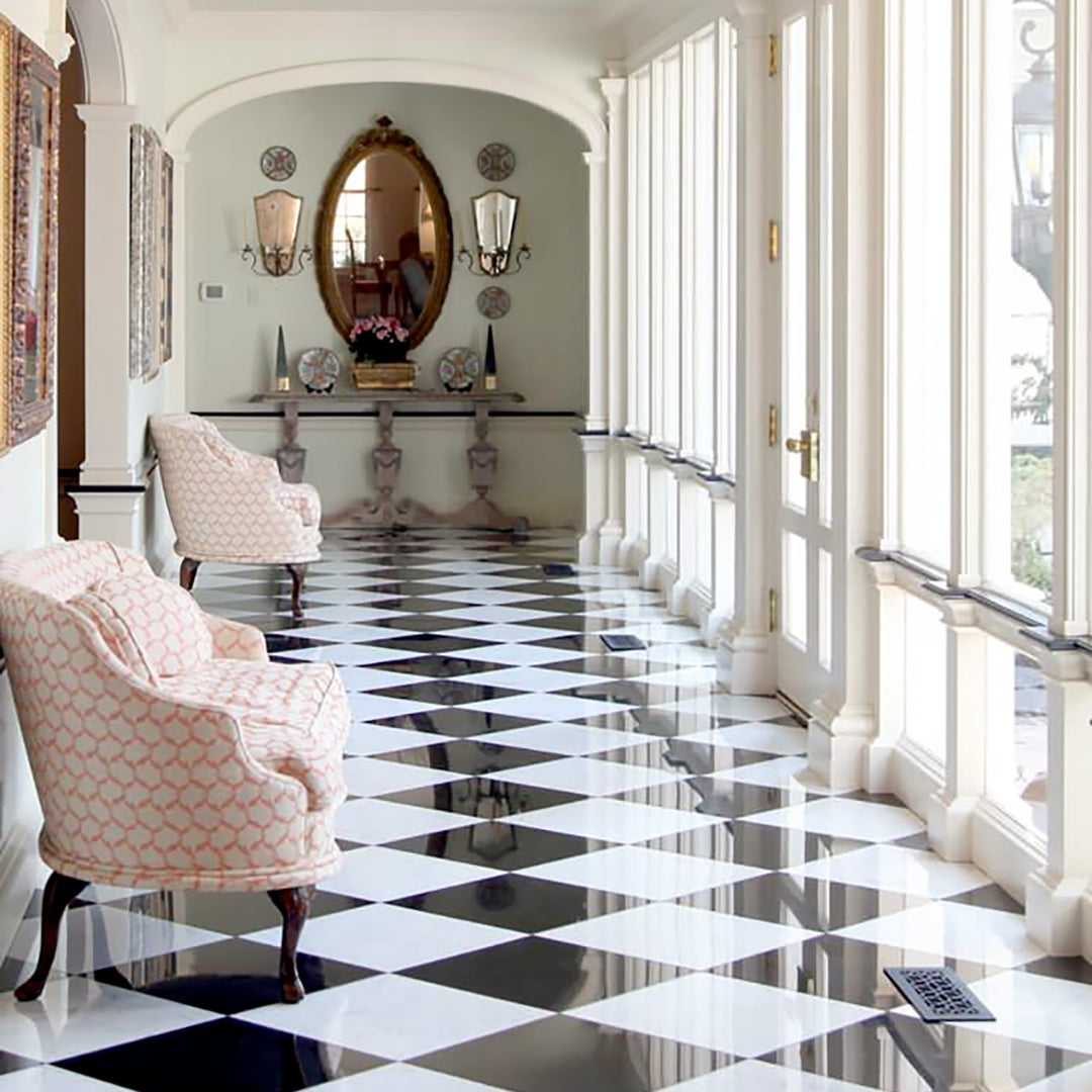 Nero Marquina Polished 12x12 Marble Tile