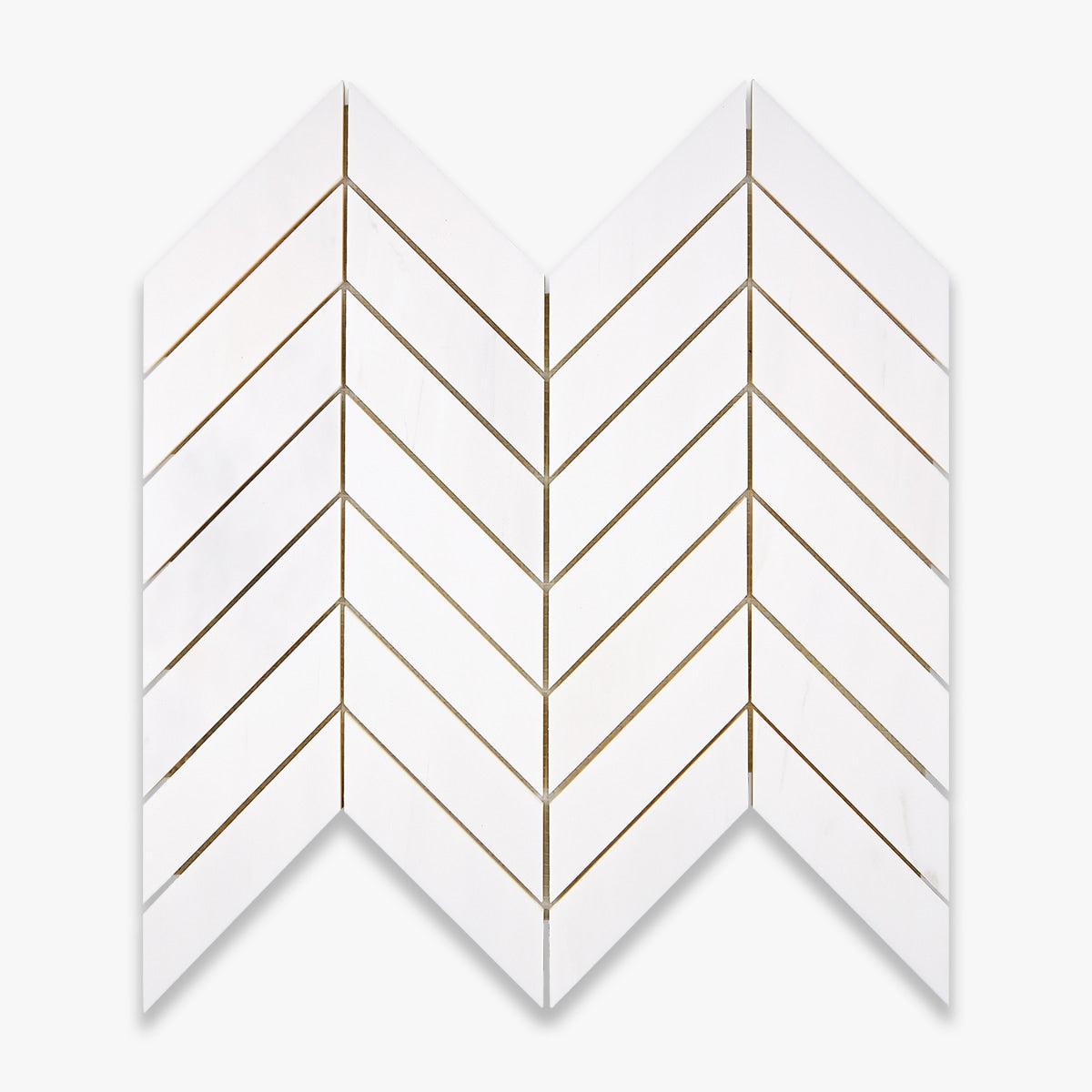 Bianco Dolomite Honed Chevron Marble Mosaic