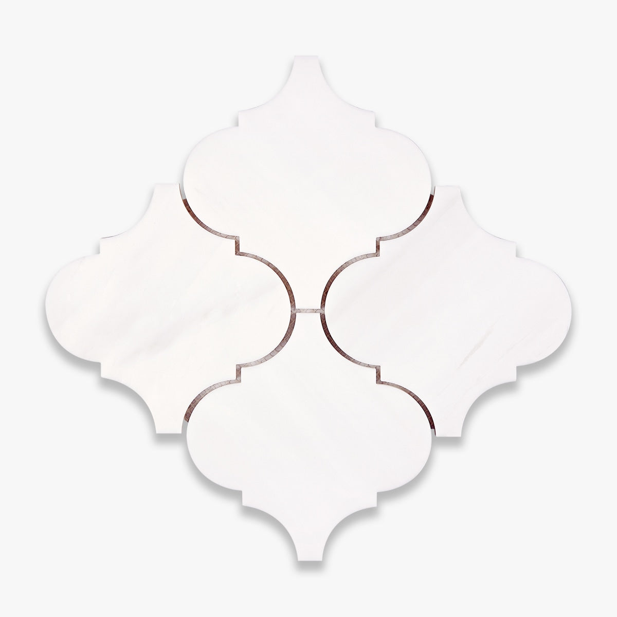 Bianco Dolomite Polished 6 INCH Arabesque Marble Mosaic