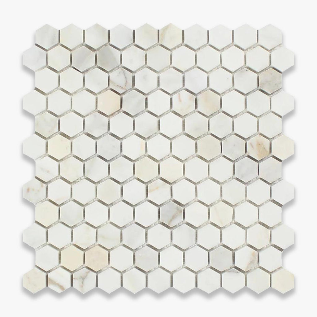 Calacatta Gold Honed 1 INCH Hexagon Marble Mosaic