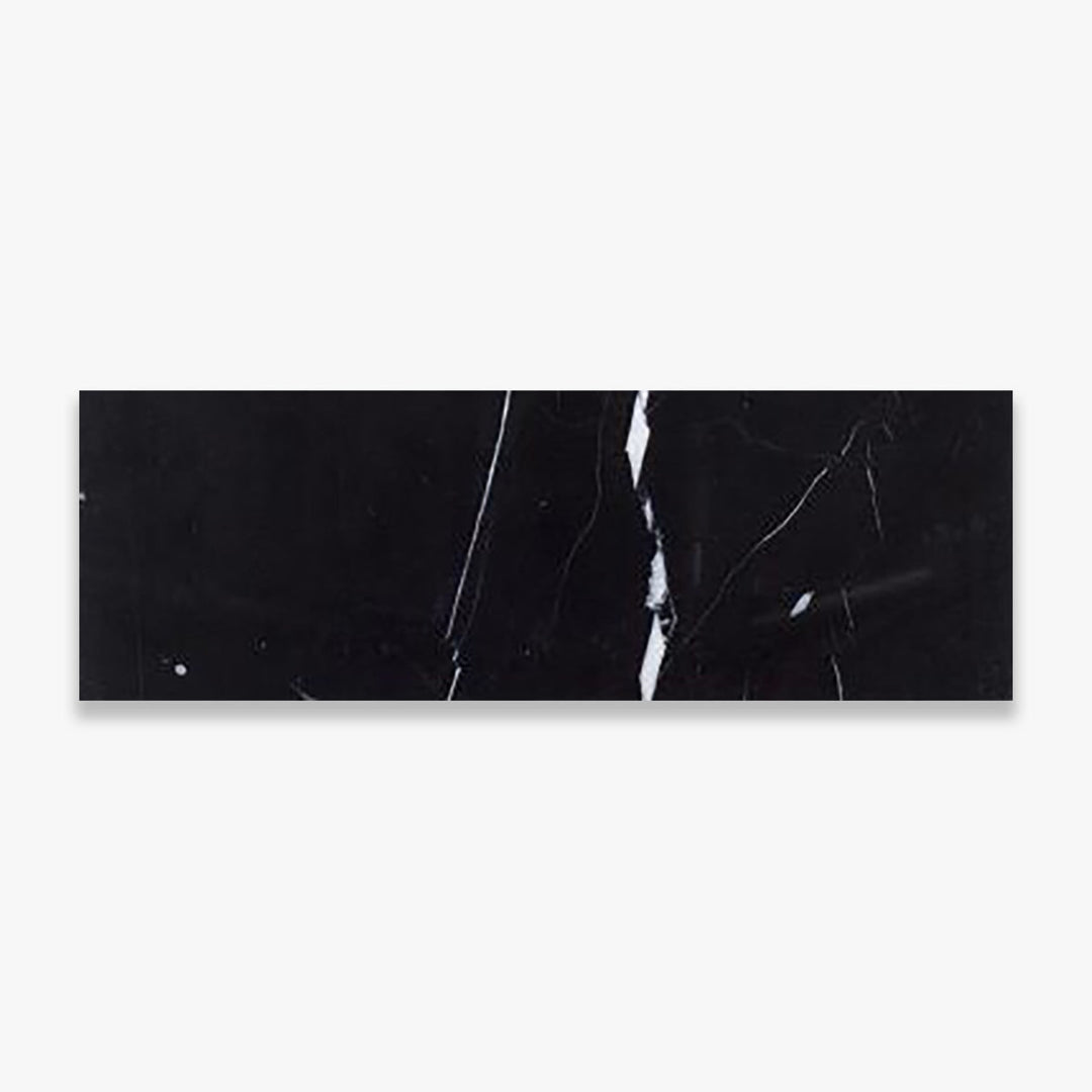 Nero Marquina Honed 4x12 Marble Tile