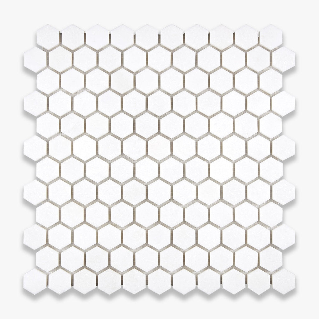 Thassos Honed 1 INCH Hexagon Marble Mosaic