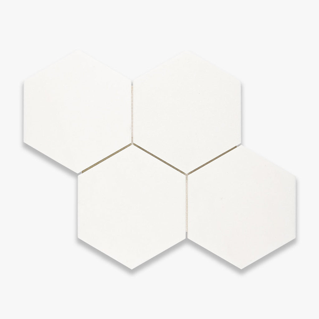 Thassos Honed 6 INCH Hexagon Marble Mosaic
