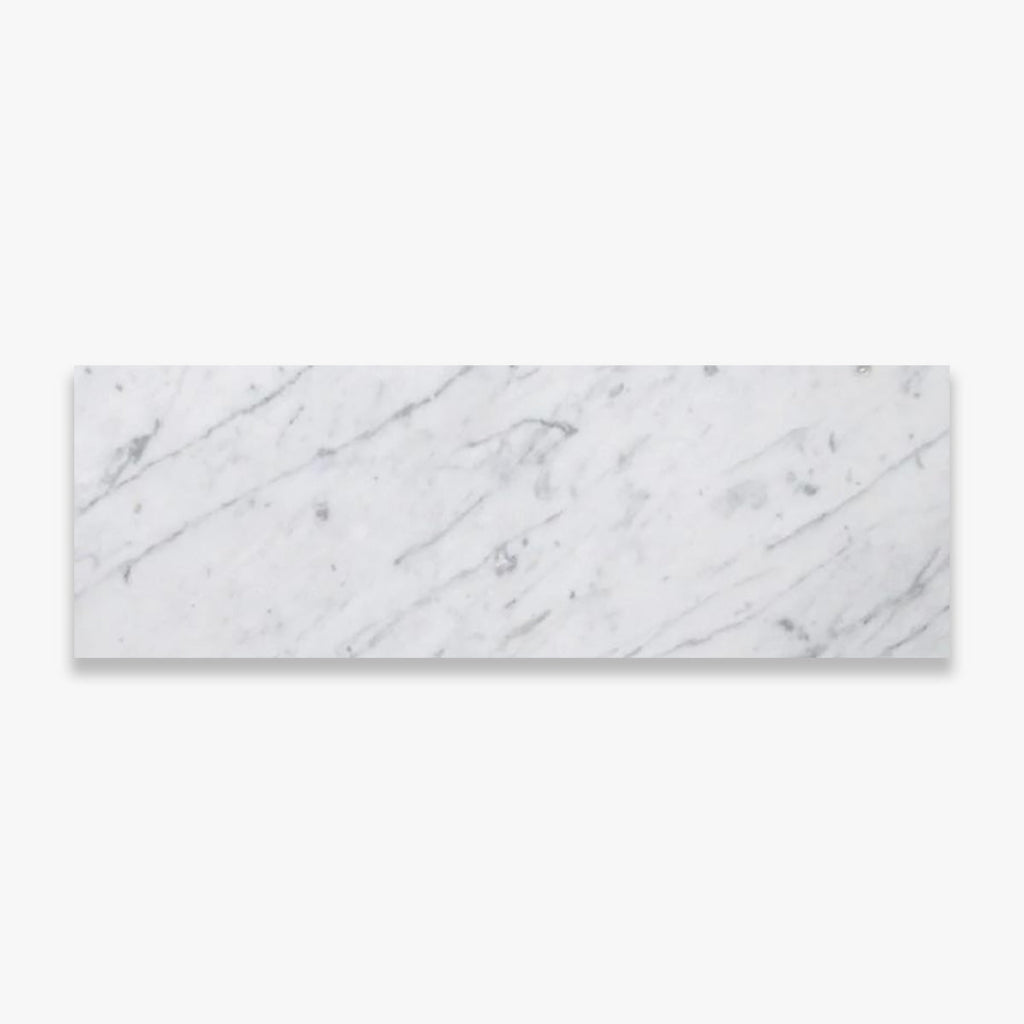 Carrara White Polished 4x12 Marble Tile